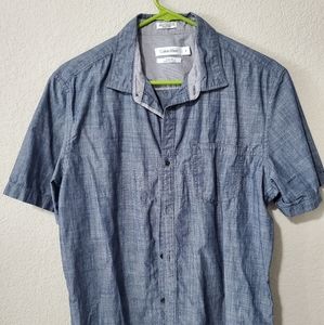 Dark Blue Calvin Klein short sleeve button up